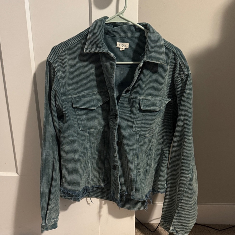 POL Corduroy Jean Jacket - Teal